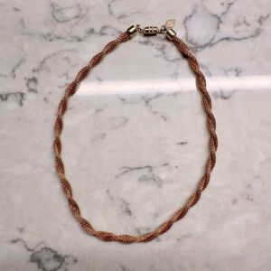 Vintage Sarah Coventry Gold Tone Mesh Necklace 15 Inches